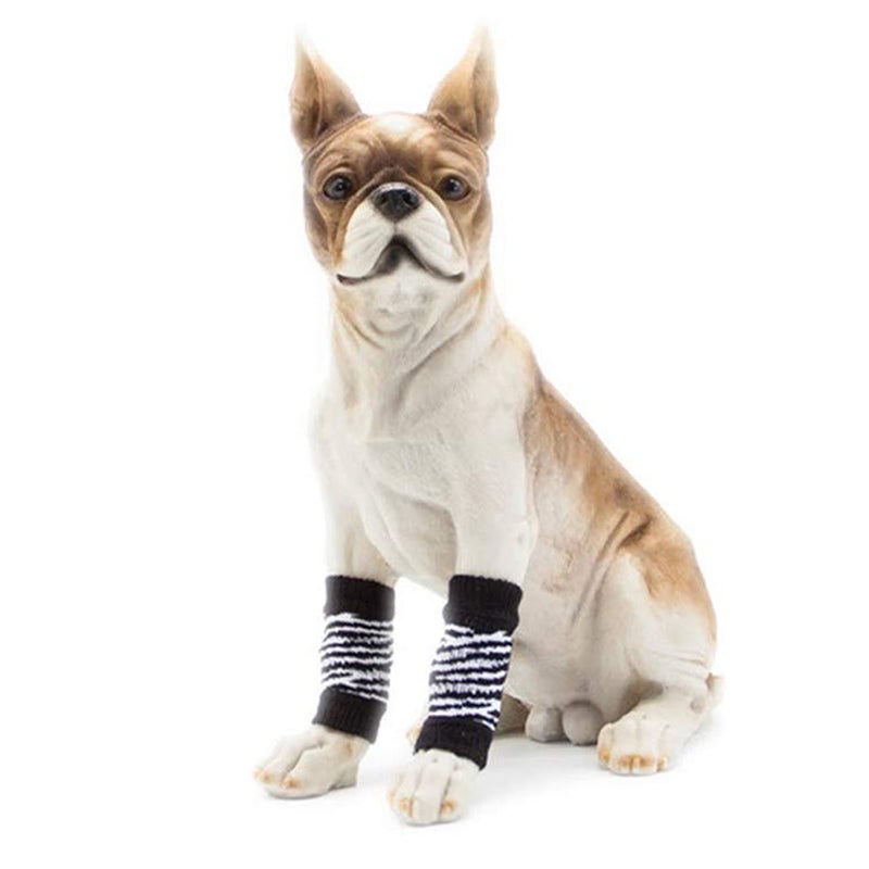 ROZKITCH Pet Dog Elbow Protector Dog Elbow Sleeve, 2PCS Front Leg and 2PCS Back Leg Knee, Dog Elbow Wrap, Dog Leg Warmer Wrap Protector, Pet Elastic Knitted Breathable Protective Socks Black XL - Image 5
